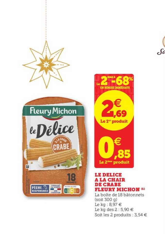 le delice à la chair de crabe fleury michonle 2ème à -68% en remise immédiate