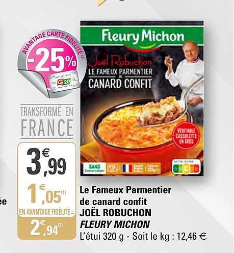 Le Fameux Parmentier De Canard Confit Joël Robuchon Fleury Michon