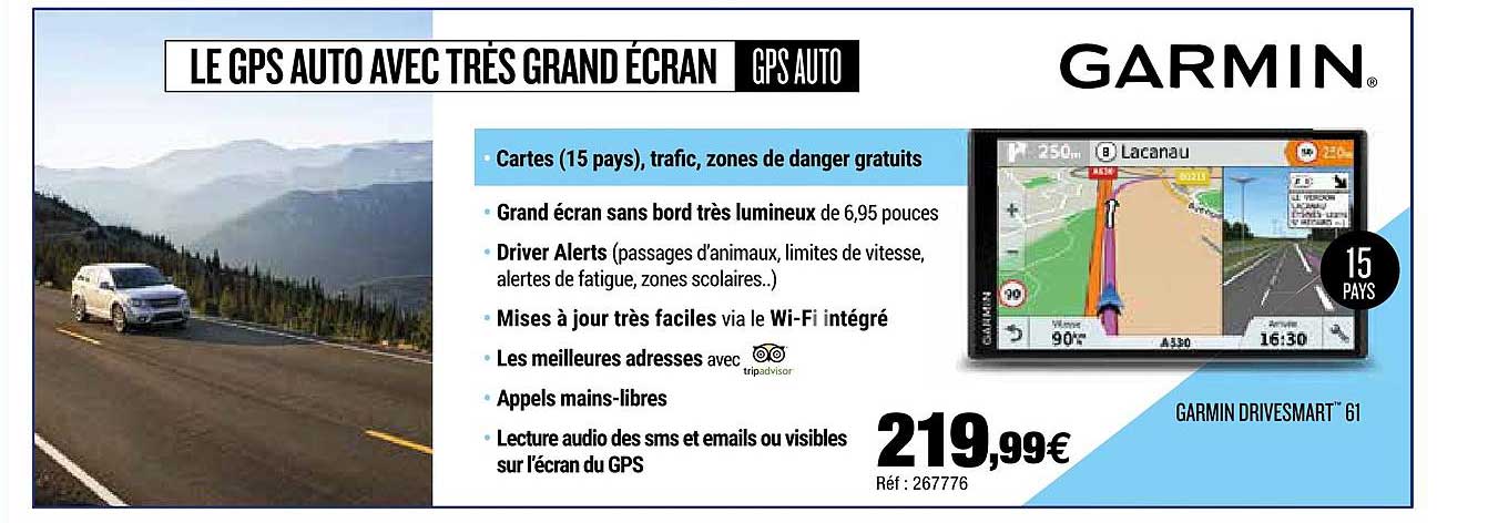 le gps auto avec trés grand écran garmin