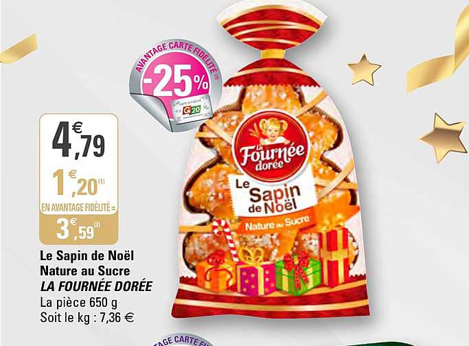 le sapin de noël nature au sucre la  fournée dorée