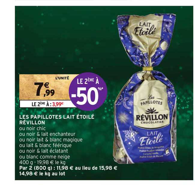 les papillotes lait étoilé révillon