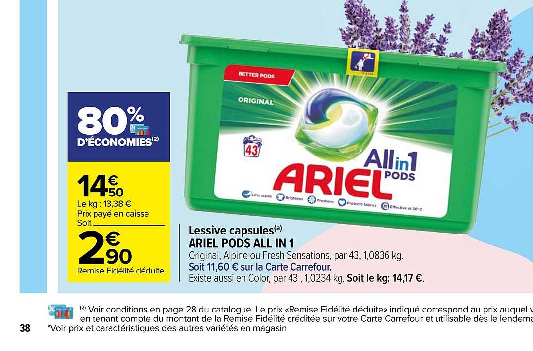 lessive capsules ariel pods all in 1