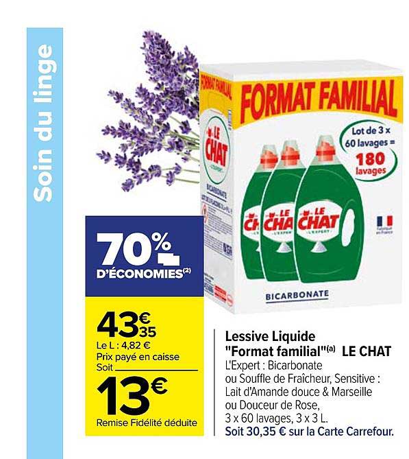lessive liquide "format familial" le chat