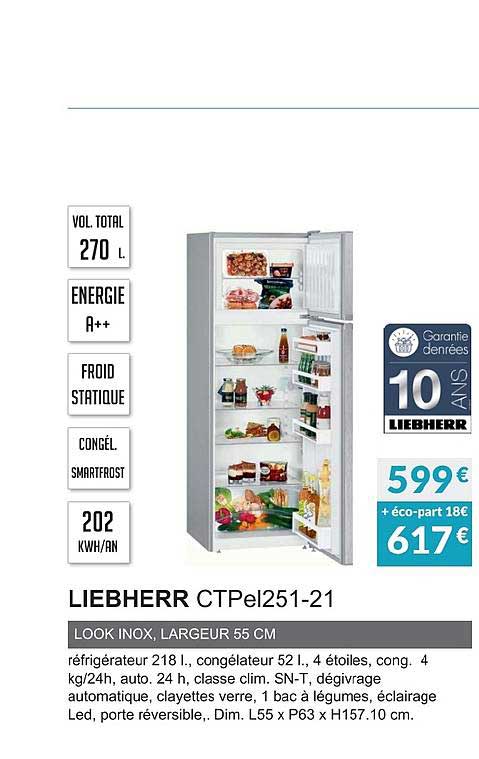 Liebherr Ctpel251 21 Look Inox Largeur 55 Cm