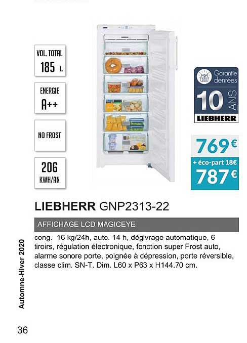 liebherr gnp2313 22 affichage lcd magiceye