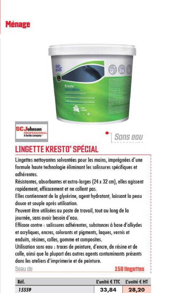 lingette kresto spécial sc johnson
