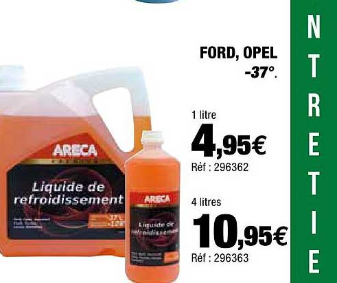 liquide de refroidissement ford, opel areca