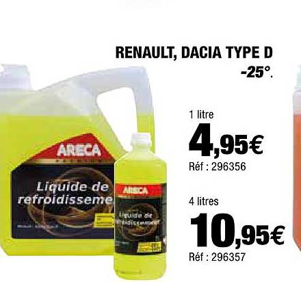 liquide de refroidissement renault, dacia type d -25° areca