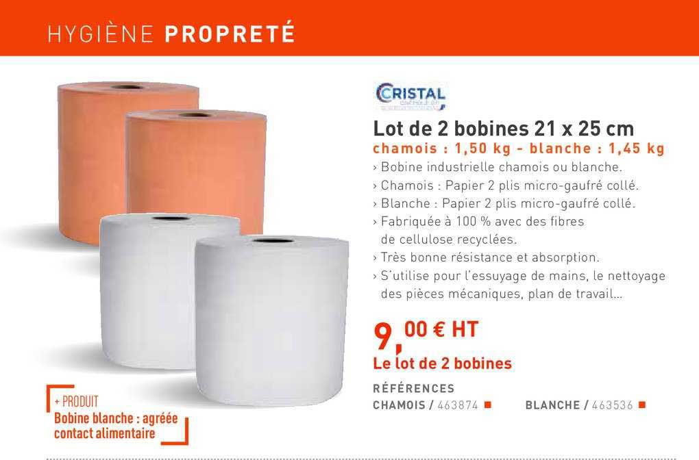 lot de 2 bobines 21 x25 cm cristal