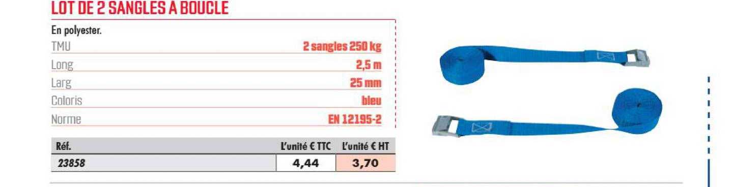 lot de 2 sangles a boucle