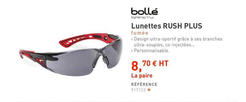 lunettes rush plus fumée bollé safety