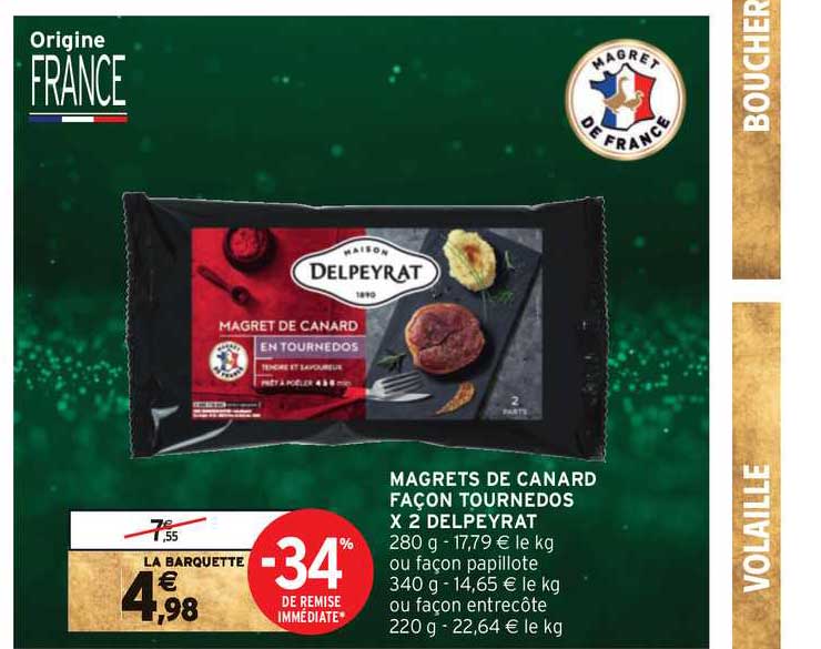 magrets de canard façon tournedos x 2 delpeyrat