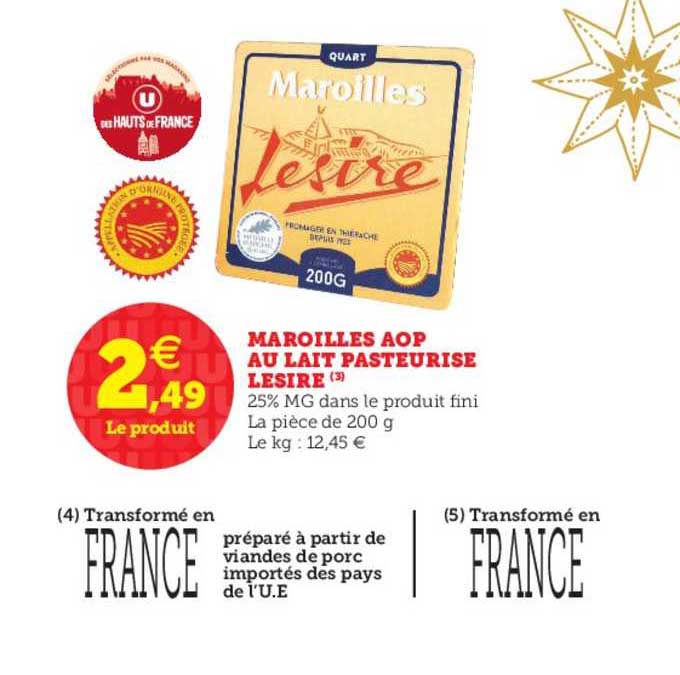 Maroiles Aop Au Lait Pasteurisé Lesire