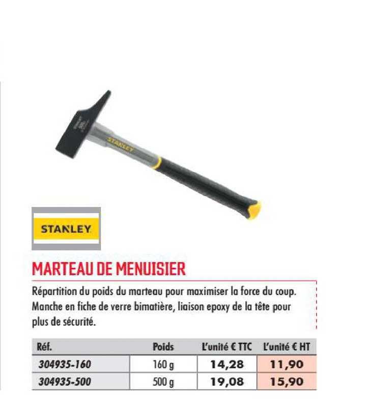 marteau de menuisier stanley