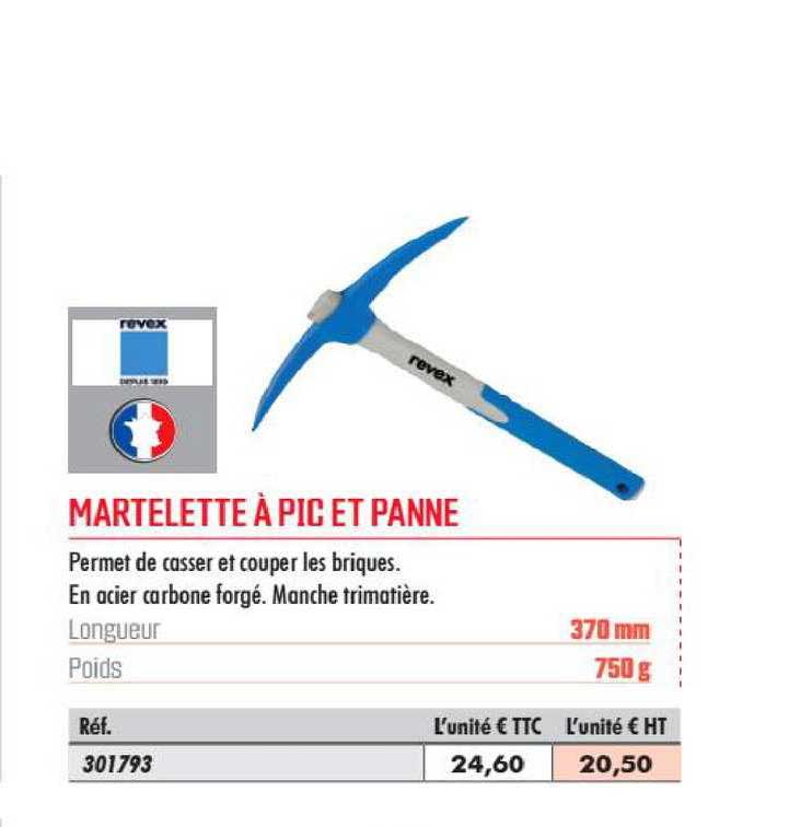 martelette à pic et panne