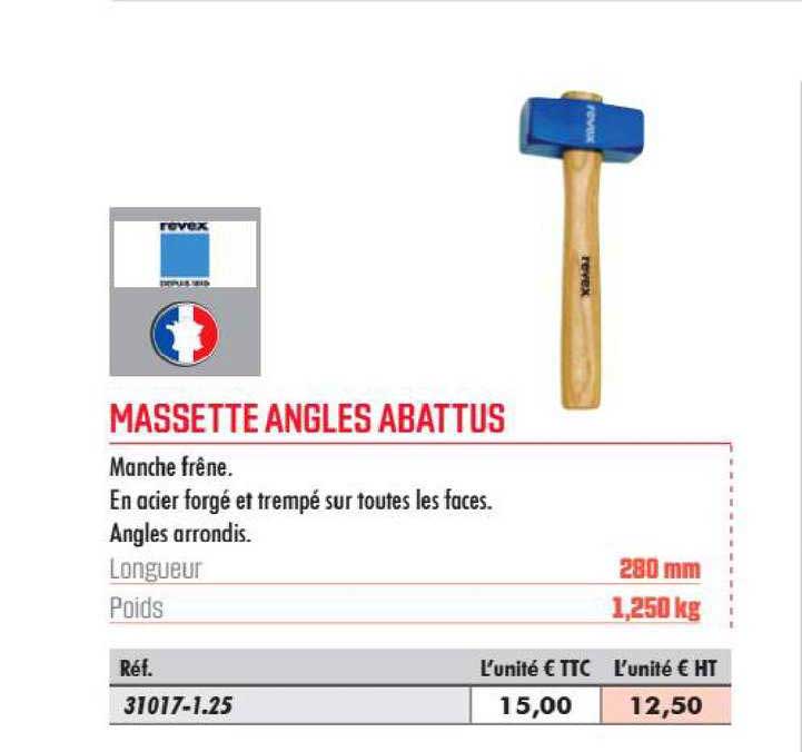 massette angles abattus