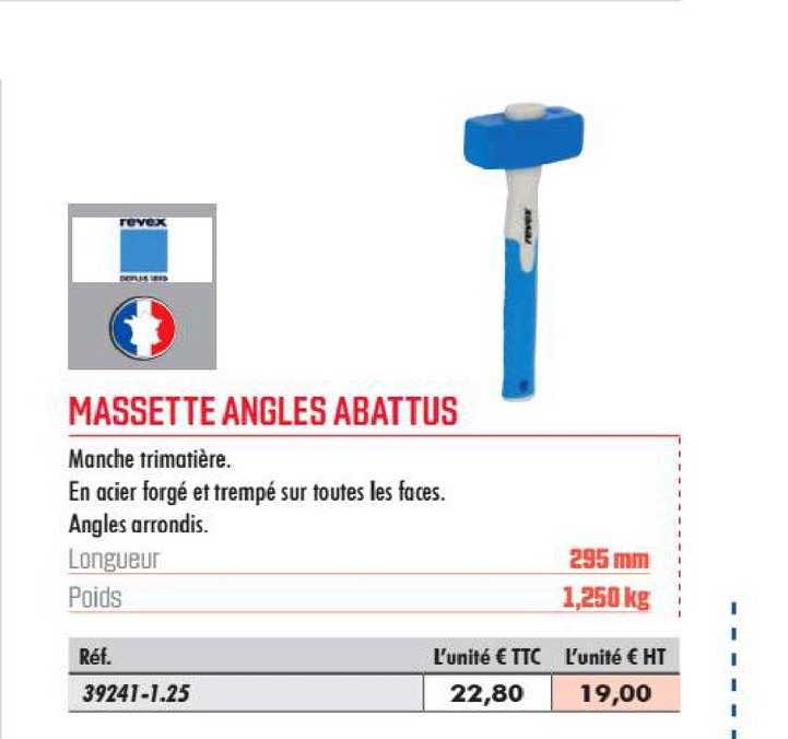 massette angles abattus