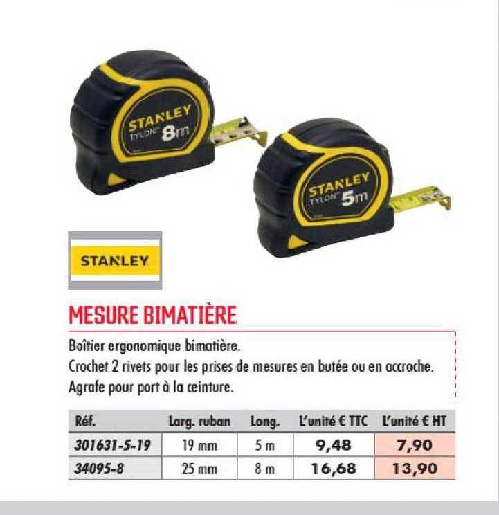 Mesure Bimatière Stanley