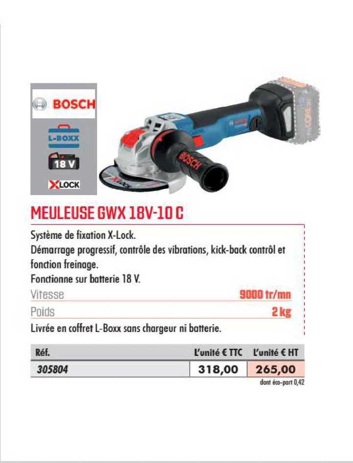 meuleuse gwx 18v 10c bosch