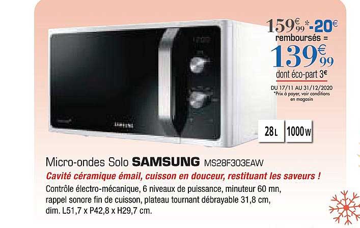 micro ondes solo samsung ms28f303eaw