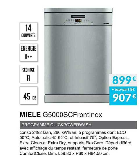 miele g5000scfrontlnox programme quickpowerwash