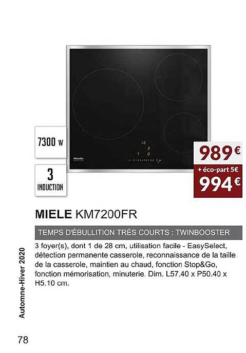 Miele Km7200fr Temps D'ébullition Très Courts Twinbooster