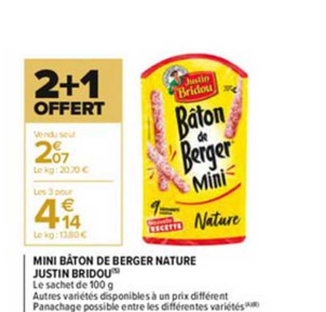 mini bâton de burger nature justin bridou