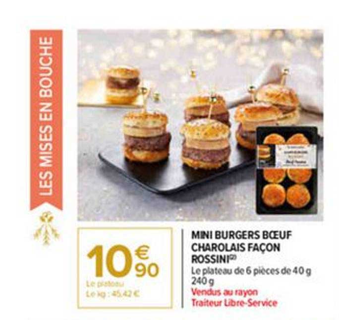 mini burgers bœuf charolais façon rossini