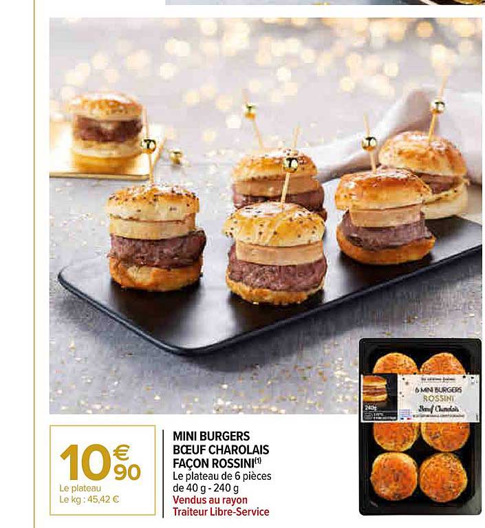mini burgers bœuf charolais façon rossini