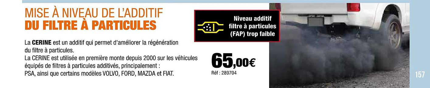 mise à niveau de l'additif du filtre à particules