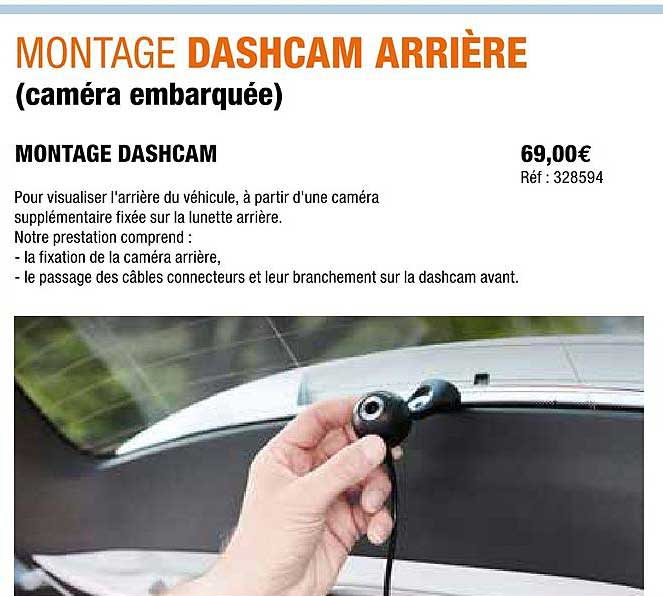 montage dashcam arrière