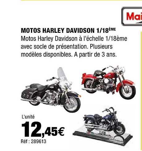 motos harley davidson 1-18ème