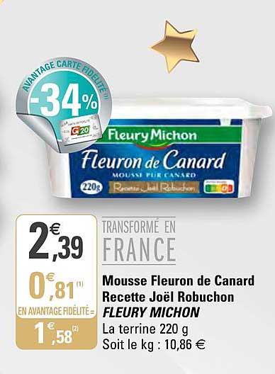 mousse fleuron de canard recette joël robuchon fleury michon