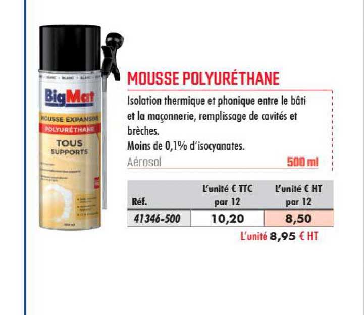 Mousse Polyuréthane Bigmat