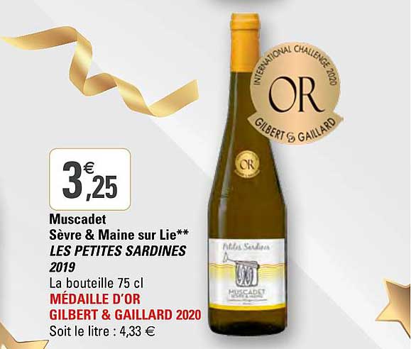 muscadet sèvre & maine sur lie les petites sardines 2019