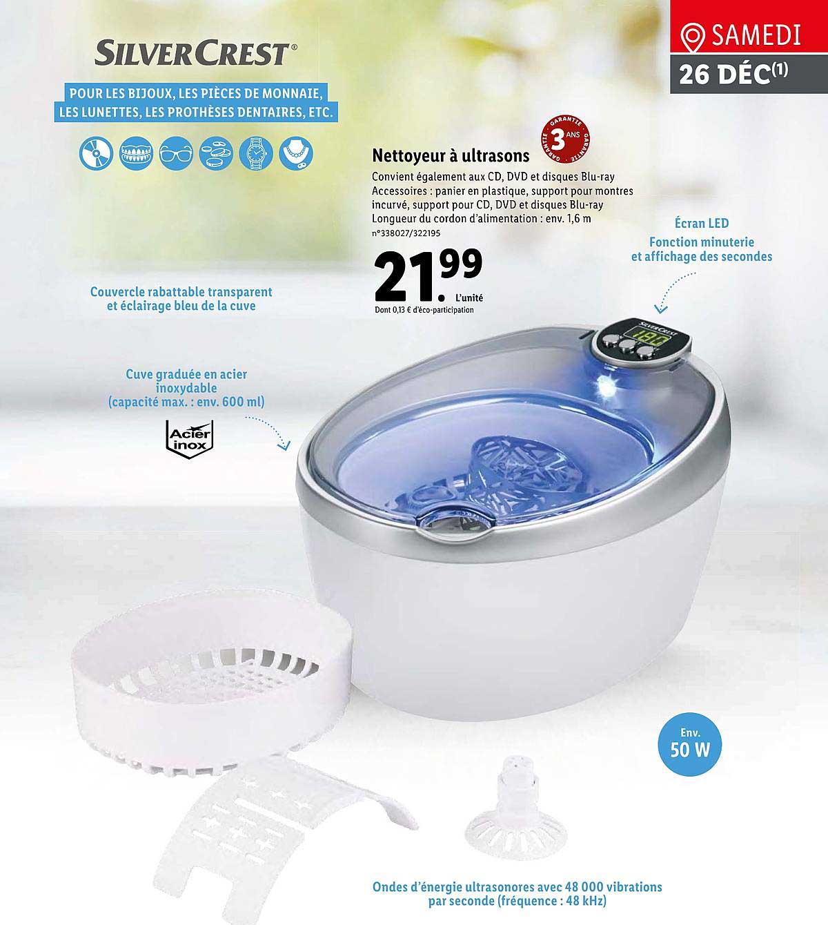 Nettoyeur à Ultrasons Silver Crest