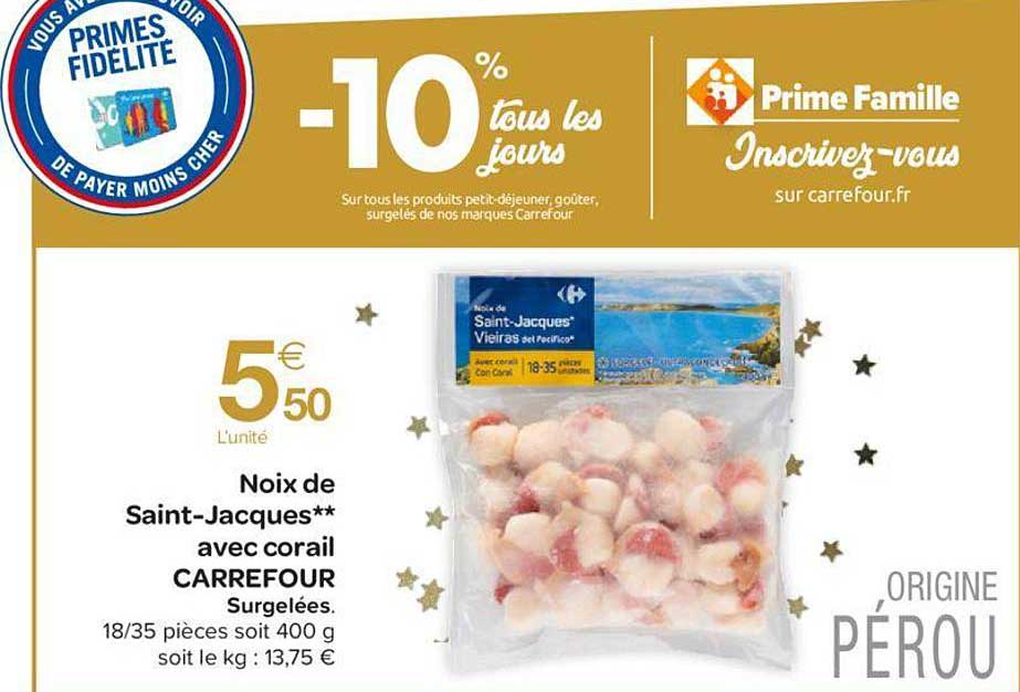 Noix De Saint-jacques Avec Corail Carrefour