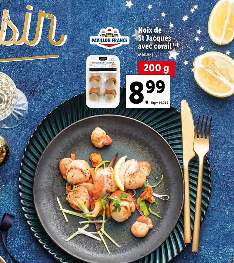 noix de st jacques avec corail