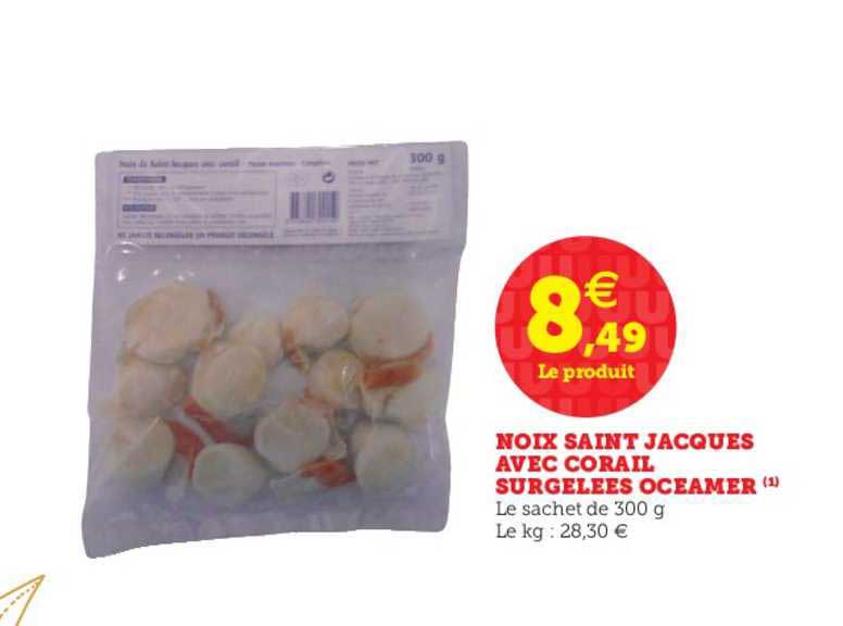 noix saint jacques avec corail surgelées oceamer