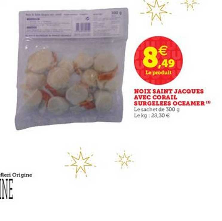 noix saint jacques avec corail surgelées oceamer
