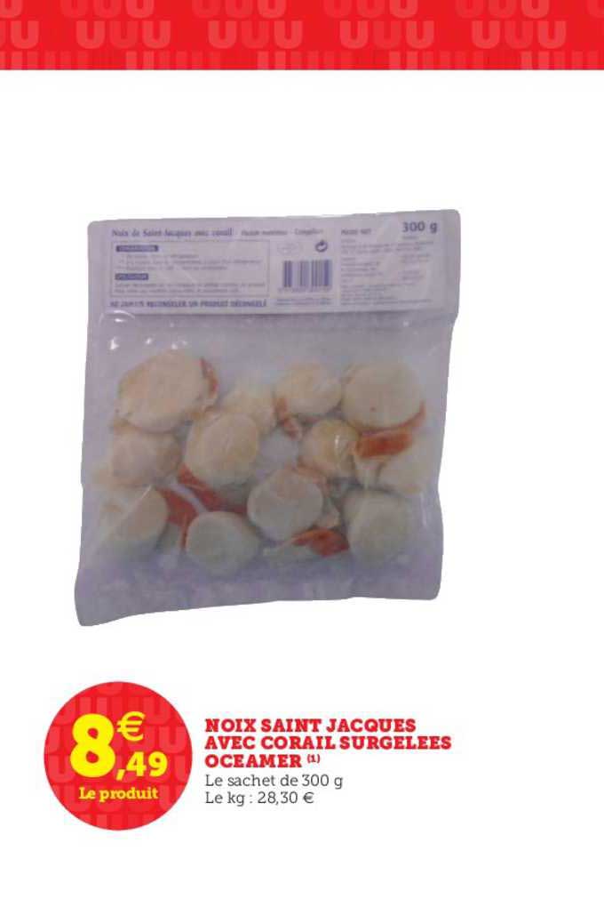 Noix Saint Jacques Avec Corail Surgelées Oceamer