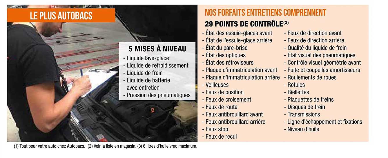 nos forfaits entretiens : 29 points de contrôle