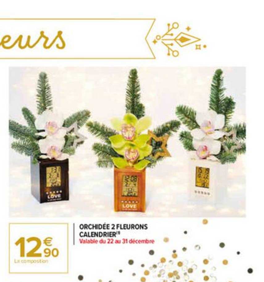 orchidée 2 fleurons calendrier