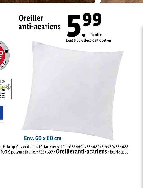 Oreiller Anti-acariens