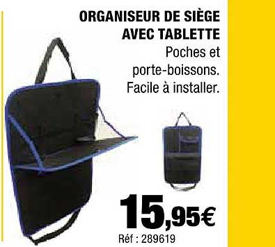 Organiseur De Siège Avec Tablette