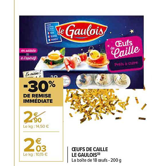 œufs de caille le gaulois