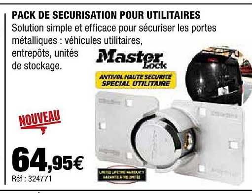 pack de sécurisation pour utilitaires master lock