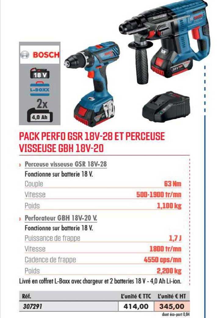 pack perfo gsr 18v 28 et perceuse visseuse gbh 18v 20 bosch