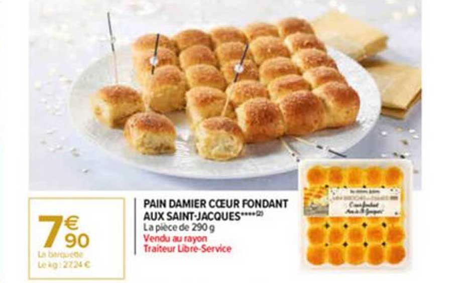pain damier cœur fondant aux saint-jacques