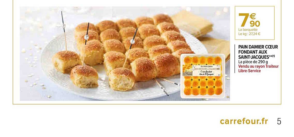 pain damier cœur fondant aux saint-jacques